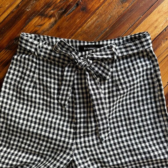 Reformation saylor linen pant in gingham NWT - Picture 2 of 7